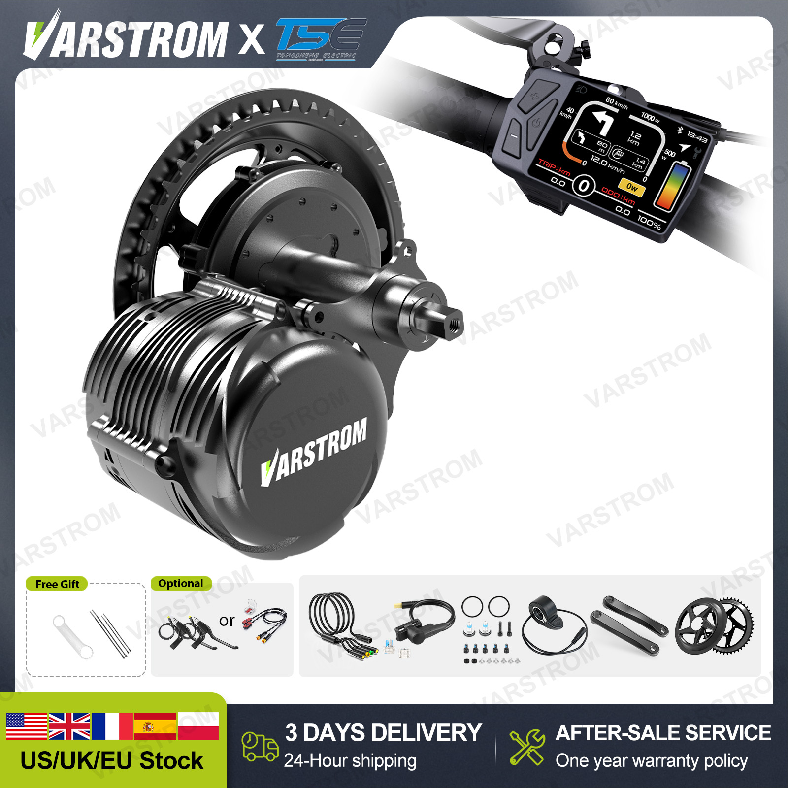 Torque Sensor Mid Drive Motor Kit - [Склад США] Комплекты для переоборудования электровелосипедов