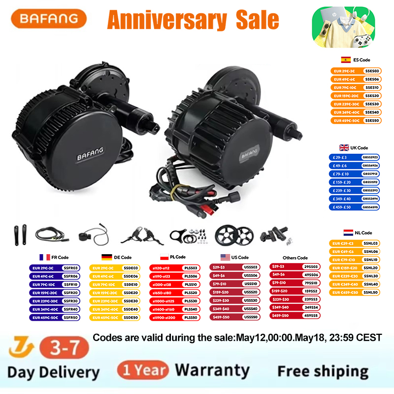Side Hung Mid Drive Motor Kit - Комплект для переоборудования электровелосипеда Bafang BBSHD
