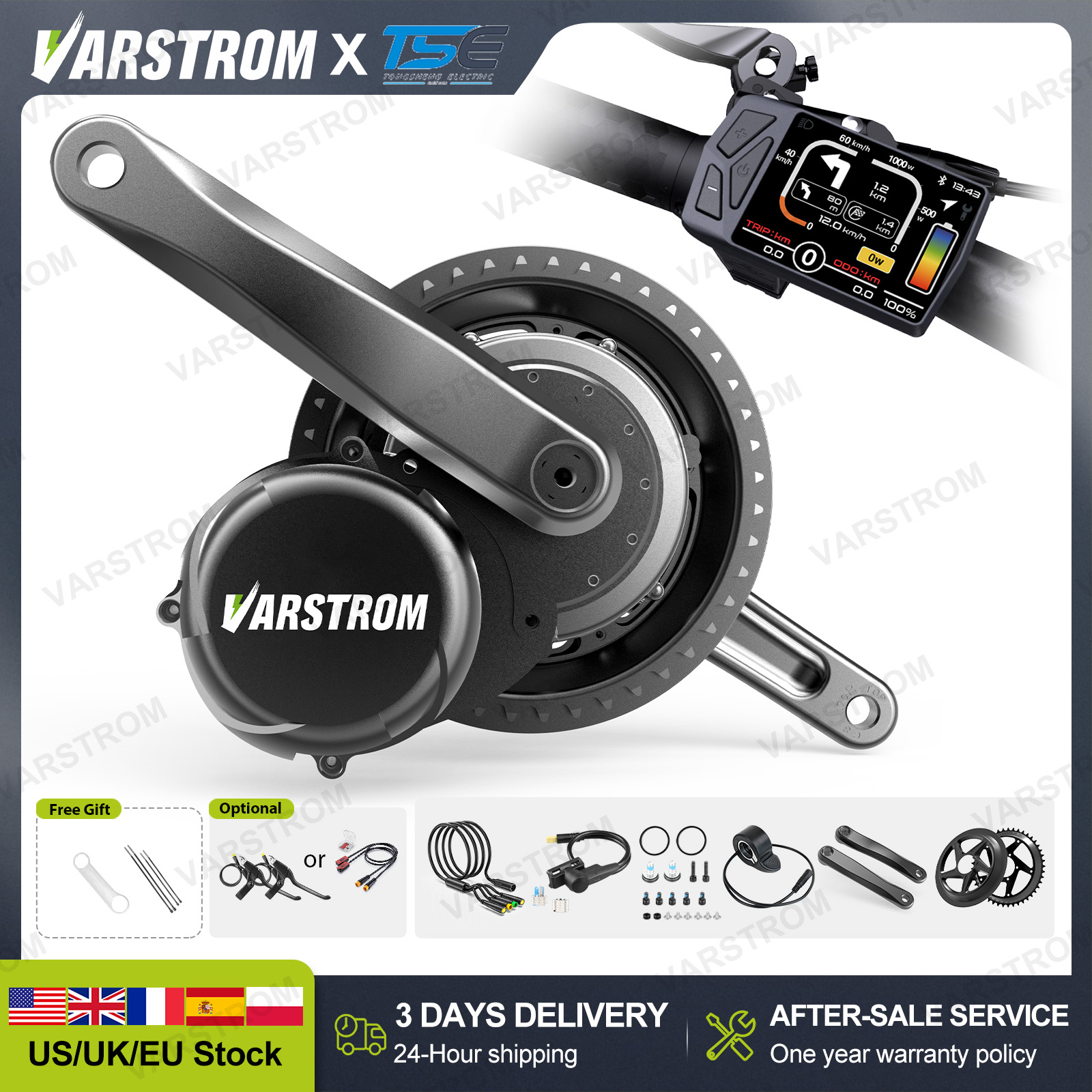 Доставка [3 дня] Tongsheng Mid – обзор и цена Side Hung Mid Drive Motor Kit