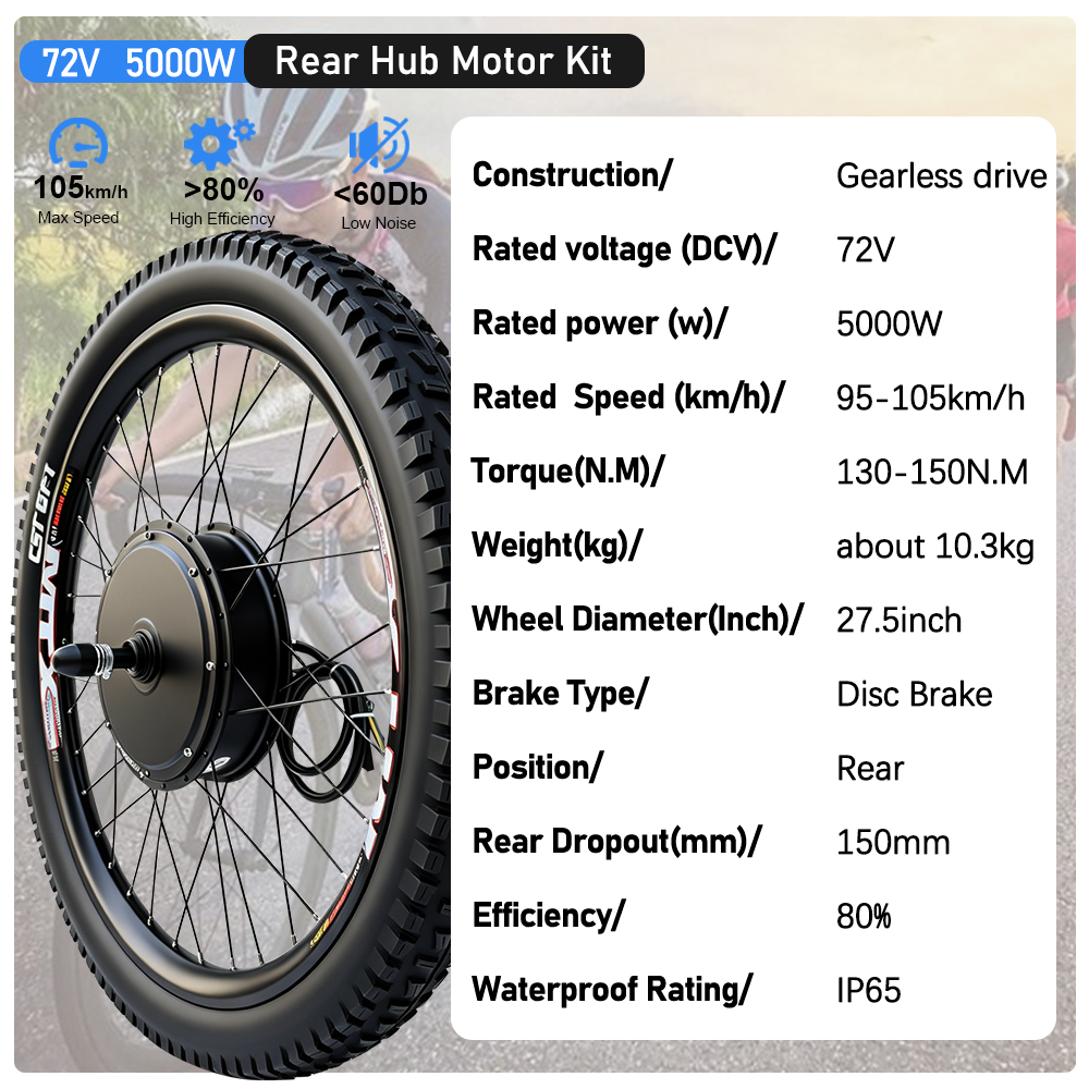 Комплект для переоборудования  – обзор и цена 5000W Hub Motor Kit 72V